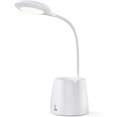 thumbnail image 1 of Lámpara de escritorio LED, lámpara de mesa LED regulable, luz nocturna con atenuación continua para estudiar, recargable por USB, soporte para bolígrafo y teléfono (blanco), 1 of 5