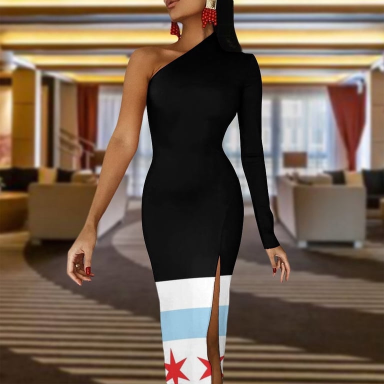 Chicago Flag Half Dleeve Split Dress evening dresses ladies Woman dresses Women"s summer dress clothes for woman - Walmart.com Chicago Flag Half Dleeve Split Dress evening dresses ladies Woman dresses Women"s summer dress clothes for woman - Walmart.com