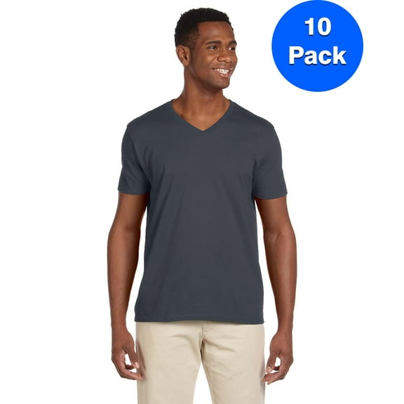 Mens 4.5 oz SoftStyle V-Neck T-Shirt 10 Pack
