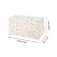 thumbnail image 2 of Unique Bargains 1 Pc Women Floral Pillow Shape Makeup Bag for Travel Vacation White Polyester, 2 of 4