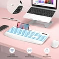 thumbnail image 6 of Wagpak Wireless Keyboard 7 Color Backlit Wrist Rest Rechargeable 112 Keys Quiet Keyboard-White, 6 of 6