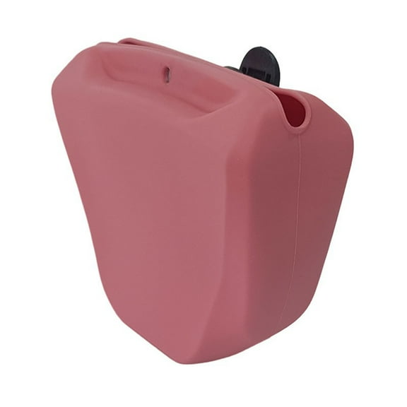 Silicone Dog Treat Pouch with Magnetic Closure - Hands-Free Waist Bag for Training & Walking, Clip-On Treat Holder, Pink, (No Belt)