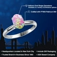 thumbnail image 2 of Gem Stone King PLAT-900 Platinum Simulated Pink Opal Engagement Ring for Women | 1.05 Cttw | Oval Cabochon 8X6MM | Gemstone October Birthstone | Size 6, 2 of 6