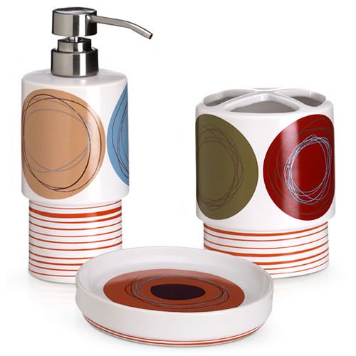 Dot Swirl 3Piece Bath Accessory Set