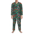 thumbnail image 3 of KLL red and green bow tie Sleepwear Mens Flannel Pajamas,Long Cotton Pj Set-X-Large, 3 of 7