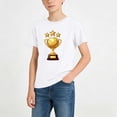 thumbnail image 2 of Atogsazn Soccer Printed T-shirt for Boys Kids Casual Short Sleeve Crew Neck Casual Tees For Kids Sports White 11-12 Years Fashion, 2 of 7