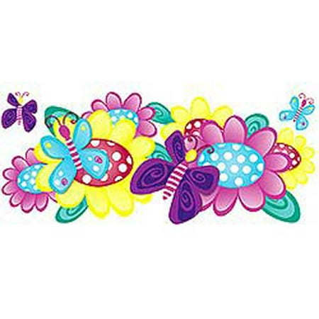 Jelly Bugs Border - Butterfly Bugs Gardens Animal Wall Paper Accent