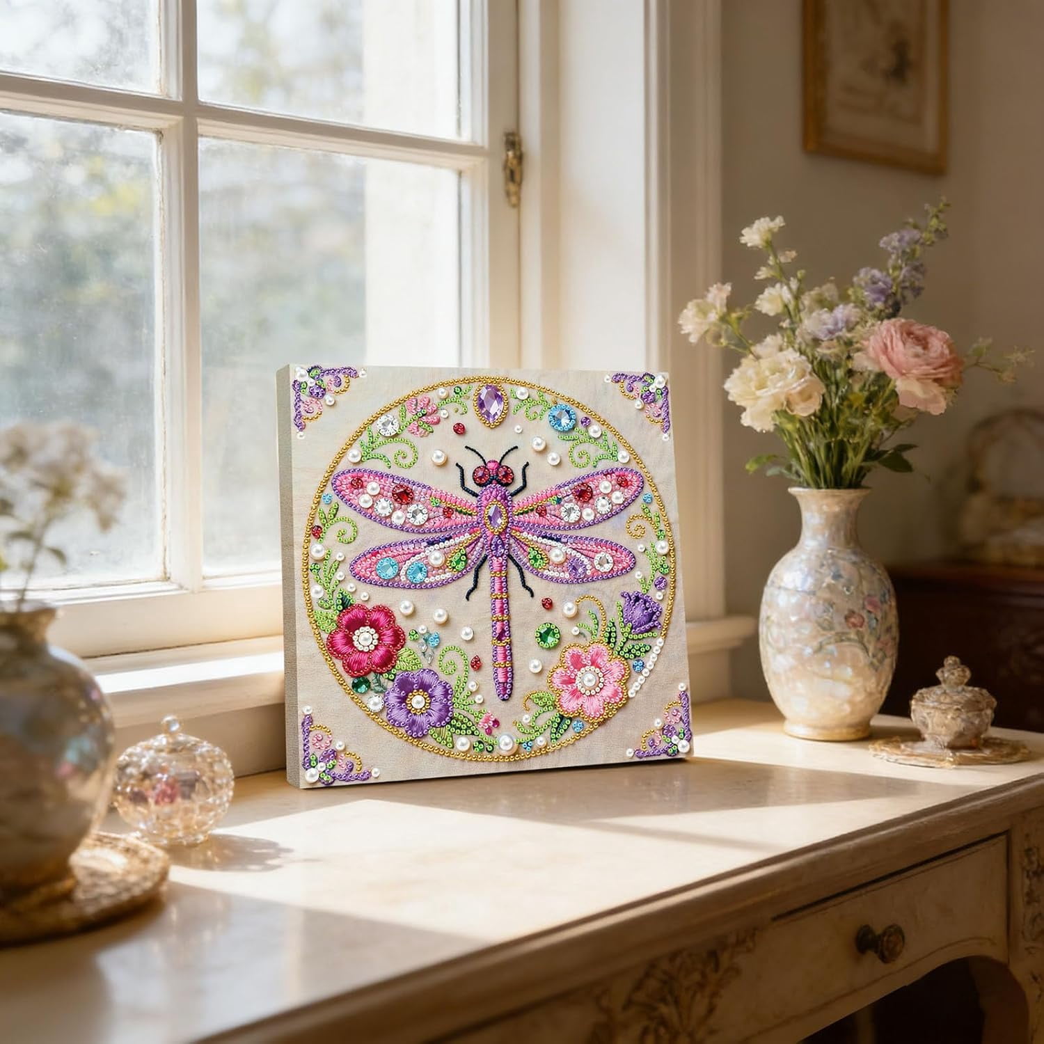 Framed Pearl Painting Kit Tree Gemstone Art Wall Decor Craft