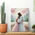 thumbnail image 3 of AEFER Calming Embrace,Modern Christian Art Jesus Hugs Girl Pictures Jesus and Woman Wall Art LDS Art Religious Wall Decor Jesus Prints Christian Wall Decor Unframe: 24x16inch(60x40cm), 3 of 5
