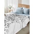 thumbnail image 5 of Black Grey Eucalyptus Leaves Flat Sheet Only Twin Size, Soft Breathable Bed Top Sheets for Mattress, Spring Summer Botanical Floral Luxury Bedding Flat Sheets for Home Hotel Bedroom Bed Protection, 5 of 9
