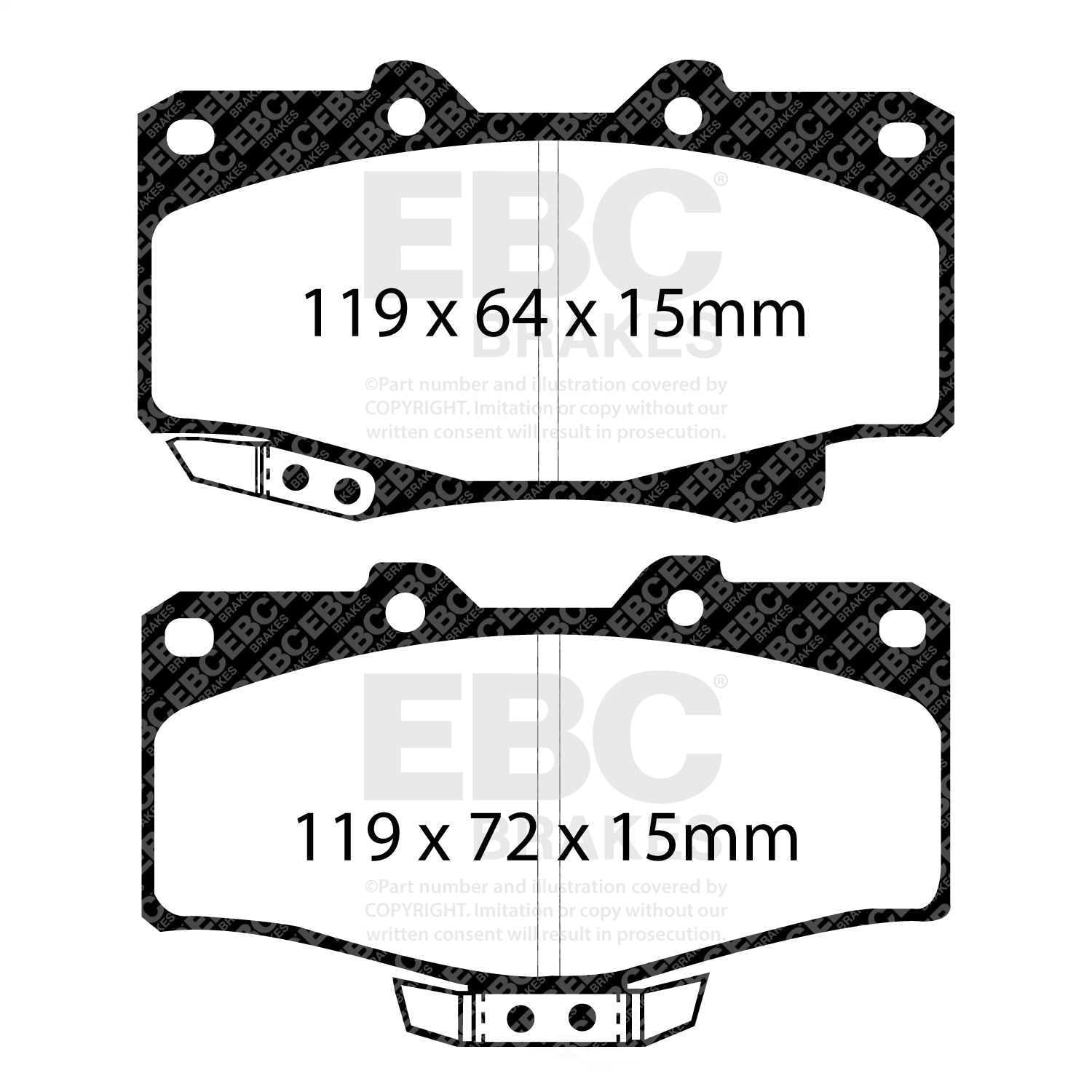 EBC Brakes Yellowstuff 4000 Series Street and Track Brake Pad Set Fits select: 1995-2004 TOYOTA TACOMA, 1995-2002 TOYOTA 4RUNNER