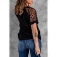 thumbnail image 3 of Camisa de manga corta de color liso, camiseta de malla con lunares, manga corta, cuello en V, camisa de encaje con cuello en V, mayor durabilidad, 3 of 6