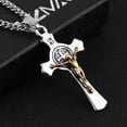 thumbnail image 4 of HZMAN Stainless Steel Saint St St. Benedict Crucifix Cross Pendants Necklace INRI (Gold & Silver), 4 of 7