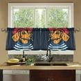 thumbnail image 4 of Yayeee Kitchen Curtains Set of 2 Light Filtering 57"x36" Over Sink Window Panels, Blue Dog Artist, 4 of 7