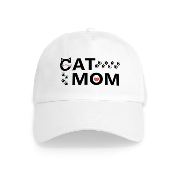CafePress - Cat Mom - Adjustable 100% Brushed Unisex Casual Cotton Baseball Cap, Beige, 1