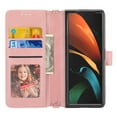 thumbnail image 6 of Feishell for Samsung Galaxy Z Fold 2 Case with Detachable Wrist Strap,Premium PU Leather Drop Protection Magnetic Clasp Flip Kickstand RFID Blocking Credit Card Slots Wallet Phone Case,Pink, 6 of 7