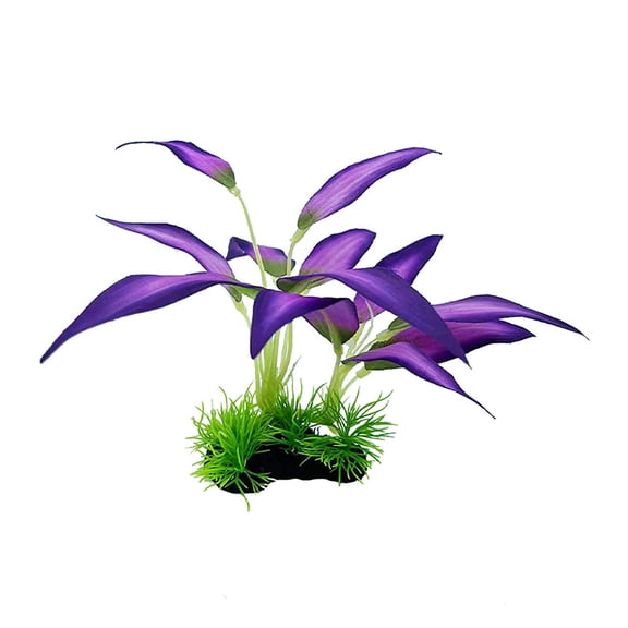 Silk Aquarium Plants for Betta Fish Tank, Small Silk Aquarium Plant Aquatic Water Grass Decoration Purple