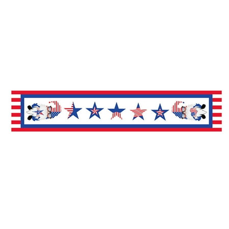 

Mnjin American Flag 4th July Patriotic Memorial Day Table Runner Independence Day Holiday Kitchen Table Decoration Indoor Outdoor Home G