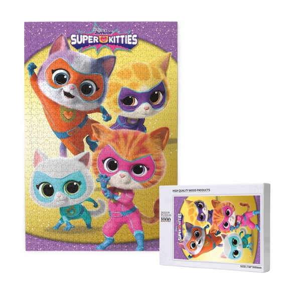 Super Kitties Jigsaw Puzzle,1000 puzzle pieces Gift Toys Art Home Decor