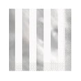thumbnail image 4 of Foil Striped Paper Lunch Napkins, Silver, 16ct, 4 of 9