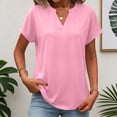 thumbnail image 2 of Resicozy Womens Summer Tops Short Sleeve Basic Casual V Neck T Shirts Trendy Lightweight 2026 Pink L, 2 of 7