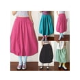 thumbnail image 3 of Rdhnmea Women Bubble Skirt, Elegant Elastic Waist Pleated Solid Long Skirt, 3 of 8