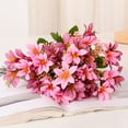 thumbnail image 5 of 1 PCS Spring Flowers Artificial Lilies Bouquet Fake Easter Cemetery Flowers Silk Flower Arrangements for Vase Home Table Centerpieces Wedding Indoor Grave Decorations (Pueple), 5 of 8