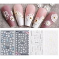thumbnail image 4 of NEWDERMO 4PCS 5D Flower Elegant Nail Sticker Decals for Women Acrylic Nails Art DIY Retro Carving, 4 of 8