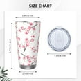 thumbnail image 3 of Cherry Blossom Tumbler 20oz Floral Stainless Steel Vacuum Insulated Travel Mug with Lid and Straw, Elegant Gifts for Women, Perfect for Coffee, Tea, Wine, 3 of 6