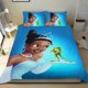 thumbnail image 1 of Tiana: La Princesa y el Sapo Conjunto de sábanas temático, trío de piezas, cómodo y amigable con la piel, diseño único, regalo de decoración para el hogar para familiares, amigos y fans,140cm *210cm, 1 of 6