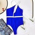 thumbnail image 6 of WREESH Womens One Piece Swimsuits Fashion Solid Color Comfortable Loose Sleeveless Swimsuit Top Blouse Casual Bathing Suits Blue, 6 of 9