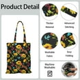 thumbnail image 5 of Sunflower Print Reusable Grocery Tote Bag – Vintage Boho Farmhouse Canvas Shopping Bag with Watercolor Floral Design, Beach, Picnic, Summer & Fall, 5 of 7