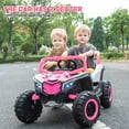 thumbnail image 3 of KALNUR 24V Ride on Toys with Remote Control,4WD Ride on Car for Kids, Electric UTV with PU Leather 2 Seater,3-8Years, 3 of 10