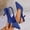 Blue, variant on Aueoeo Girls Sandals,Women's Summer New Large Size Good With Satin High Heel Sandals Shallow Mouth Back Trip High Heel Shoeson Clearance