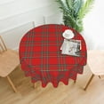 thumbnail image 2 of Christmas Tablecloth Round 60 Inch Xmas Checkered Round Tablecloth Washable Polyester Red Green Buffalo Plaid Decorative Table Cloth for Home Kitchen Dining Table Outdoor Party, 2 of 6