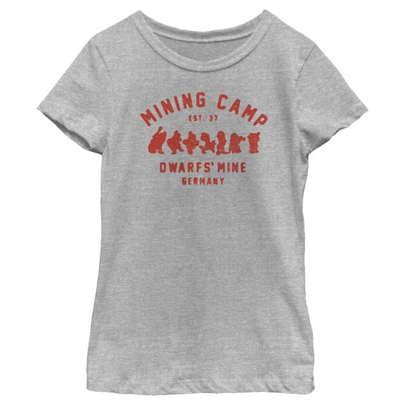 Girl's Snow White and the Seven Dwarfs Mining Camp Dwarfs' Mine  Graphic Tee Athletic Heather Medium
