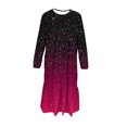 thumbnail image 5 of ATOGUTA Girls Princess Dress Long Sleeve Crew Neck Gradient Casual Dresses Fall Flowy Dress with Pockets Party Holiday Outfits Size 4T-15, Hot Pink, 5 of 6