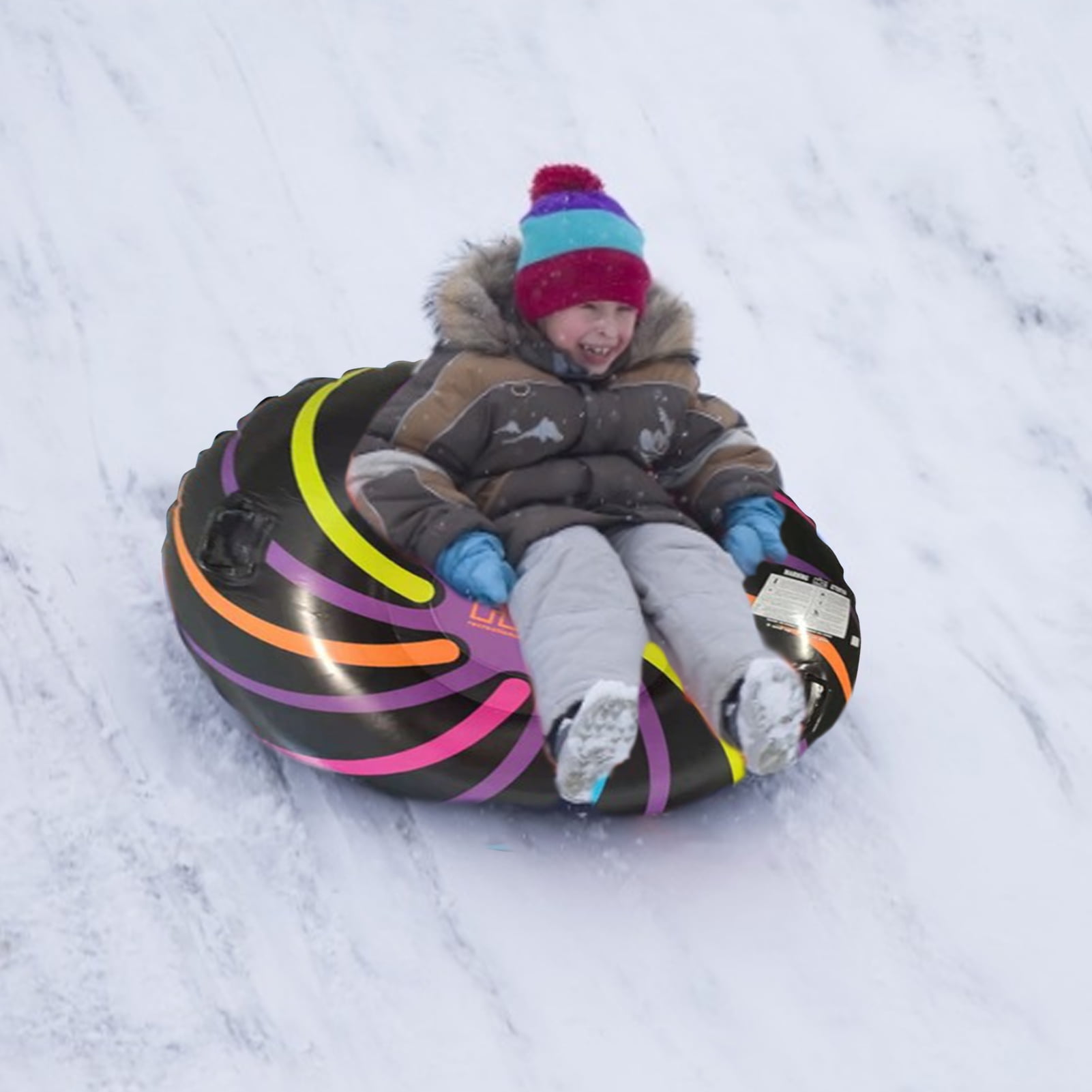 Alomejor Inflatable Snow Tube Inflatable Snow Sleds Winter Outdoor Floated Skiing Board Toy for Children Adults