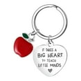 thumbnail image 1 of Stainless Steel Heart Shaped Keychain With Teacher Pendant For Teacher's Day Gift Decoration For Graduation Season (1PC), 1 of 4