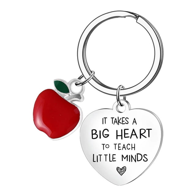 Stainless Steel Heart Shaped Keychain With Teacher Pendant For Teacher's Day Gift Decoration For Graduation Season (1PC)
