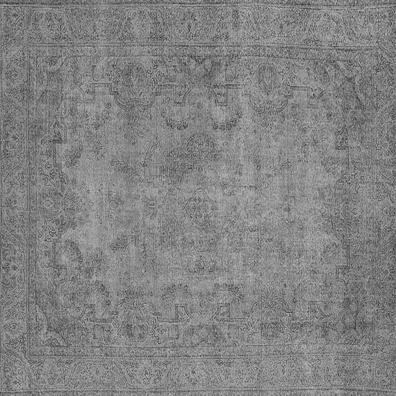 Ahgly Company Indoor Square Oriental Gray Industrial Area Rugs, 7' Square
