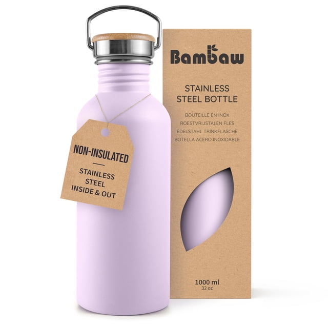 Botella de Agua Bambaw 1 L Sin Aislar Libre de BPA Lilac