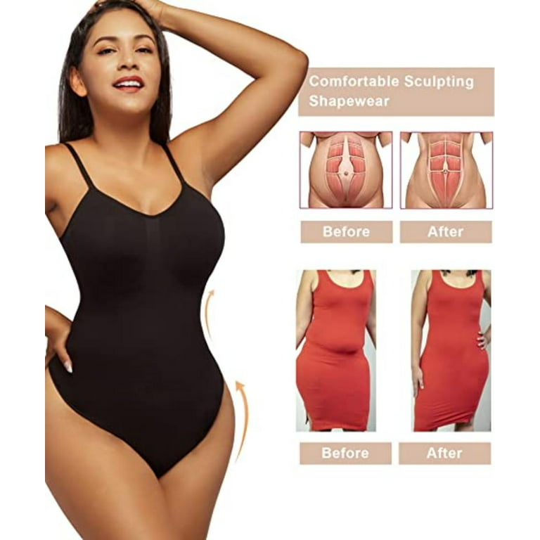 HESHPAWS Bodysuit for Women Tummy Control Shapewear Seamless Sculpting  Thong Body Shaper Tank Top 
