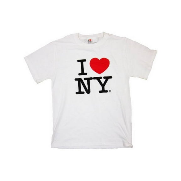I Love NY New York Short Sleeve Screen Print Heart T-Shirt White Large
