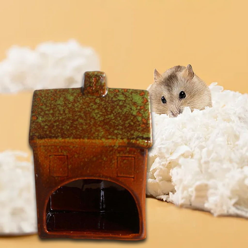 Animal Ceramic Hamster House, Shape Hamster Hideout House Animal Chinchilla Sleeping Bed Pet Supplies for Dwarf Hamsters and Gerbils