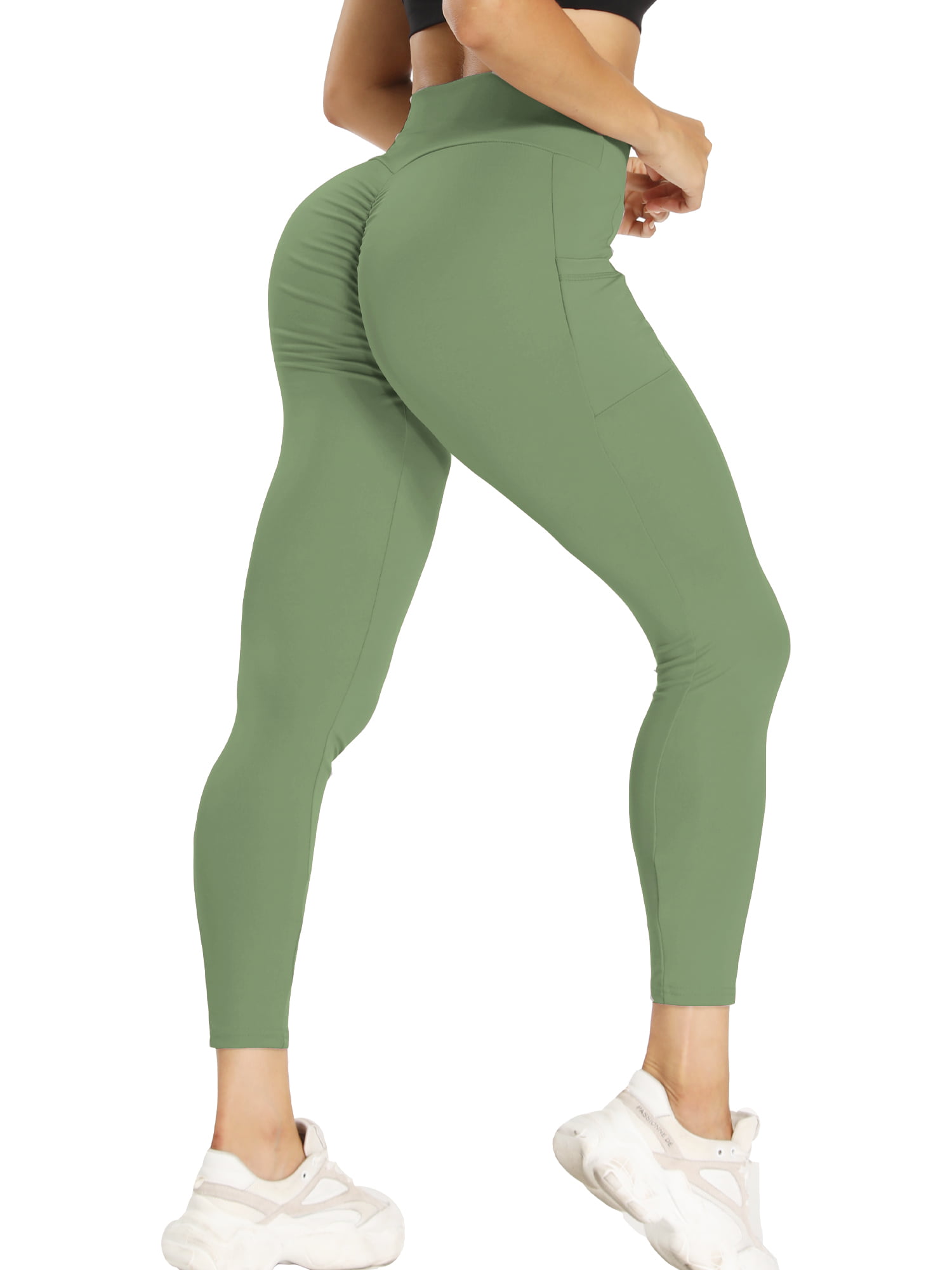 Qric - QRIC Women High Waist Yoga Pants With Pockets Scrunch Booty ...