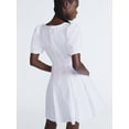 thumbnail image 3 of Scoop Women’s Pleated Mini Dress with Puff Sleeves, Sizes XS-XXL, 3 of 5