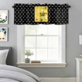 thumbnail image 5 of Yellow Black Bee Window Valance for Kitchen, Home Is Where Your Honey Is Honeycomb Daisy Rod Pocket Short Curtain for Small Windows, Light Filtering Decorative Valance, 60 x 18 Inch, 1 Panel, 5 of 9