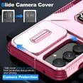 thumbnail image 2 of Dteck Case with Screen Protector for Samsung Galaxy A16 5G,Shockproof TPU+PC Case Slide Camera Cover & Rotated Ring Kickstand,Military-Grade Protection Back Phone Case for Galaxy A16 5G,Pink, 2 of 8