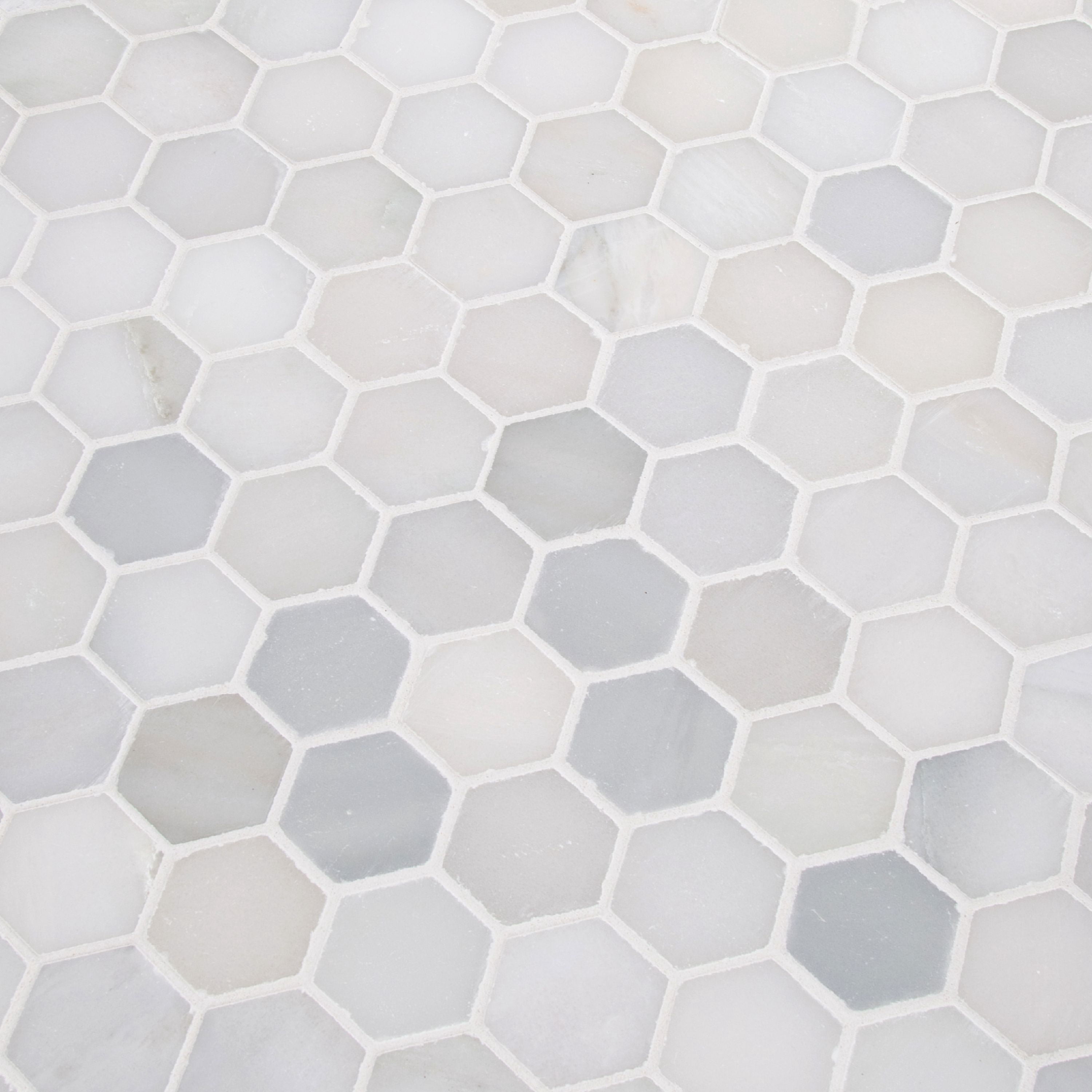 Greecian White Hexagon 12 in. x 11.75 in. x 10mm Polished Marble Mesh-Mounted Mosaic Tile (9.8 sq. ft. / case)